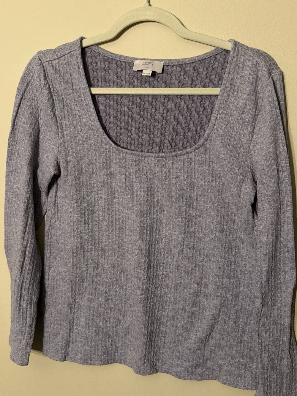 LOFT Outlet Petite Lavender Ribbed Knit Top